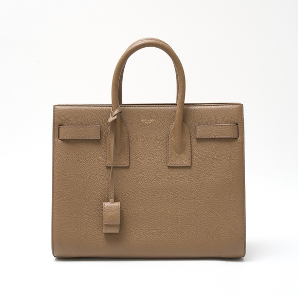 Saint Laurent Sac de Jour 2WAY Hand Shoulder Business Bag Calf Leather Greige - Picture 1 of 10